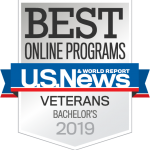 2019 U.S. News & World Report “Best Online Bachelor’s Degree for Veterans”