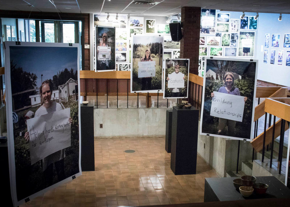 a danforth gallery display features the what does community mean to you photography project
