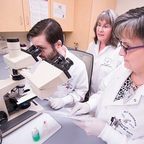 uma mlt student with professors