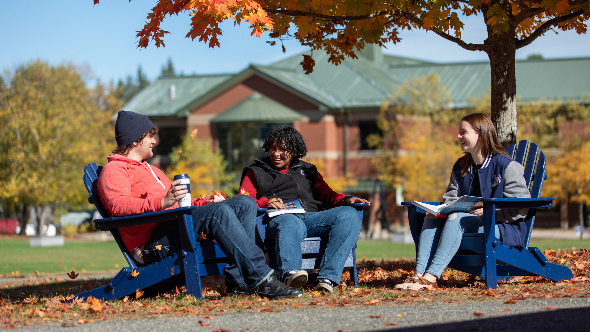 UMA students on the campus quad