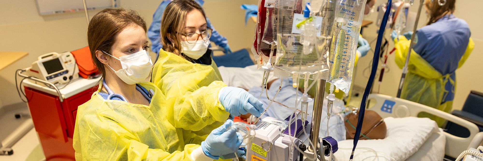 uma nursing students in sim lab