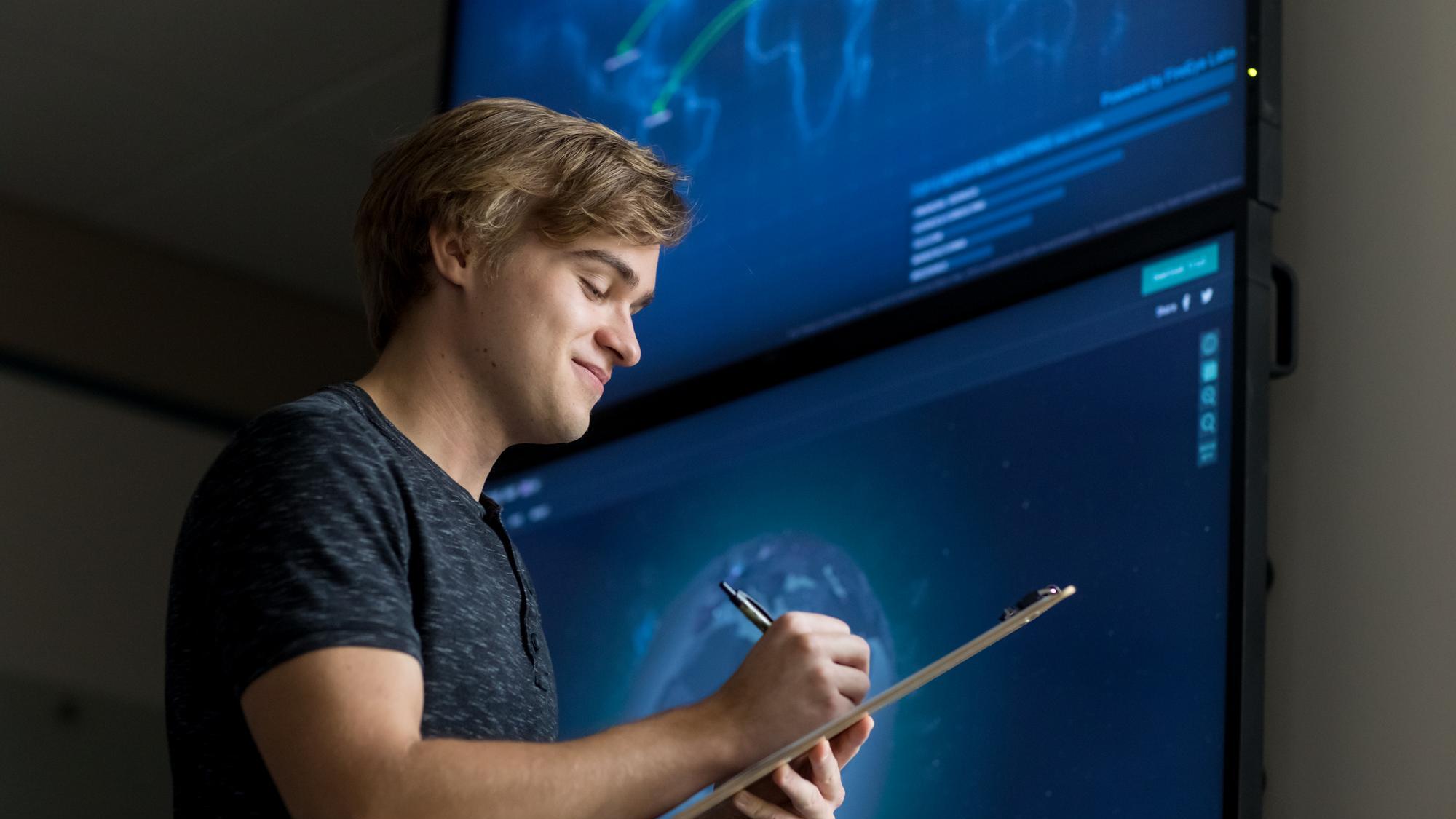 UMA Student in Cyber Lab