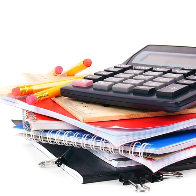 Calculator, Books, & Notepad