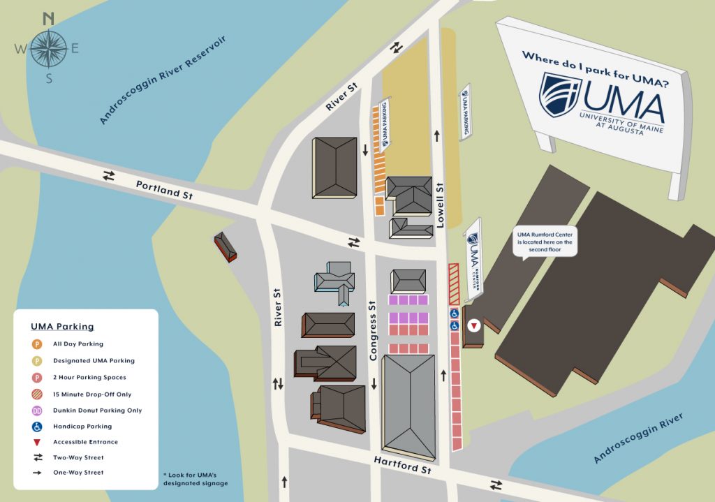 UMA Rumford Center Parking Map