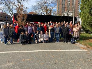 Picture of students on bus trip
