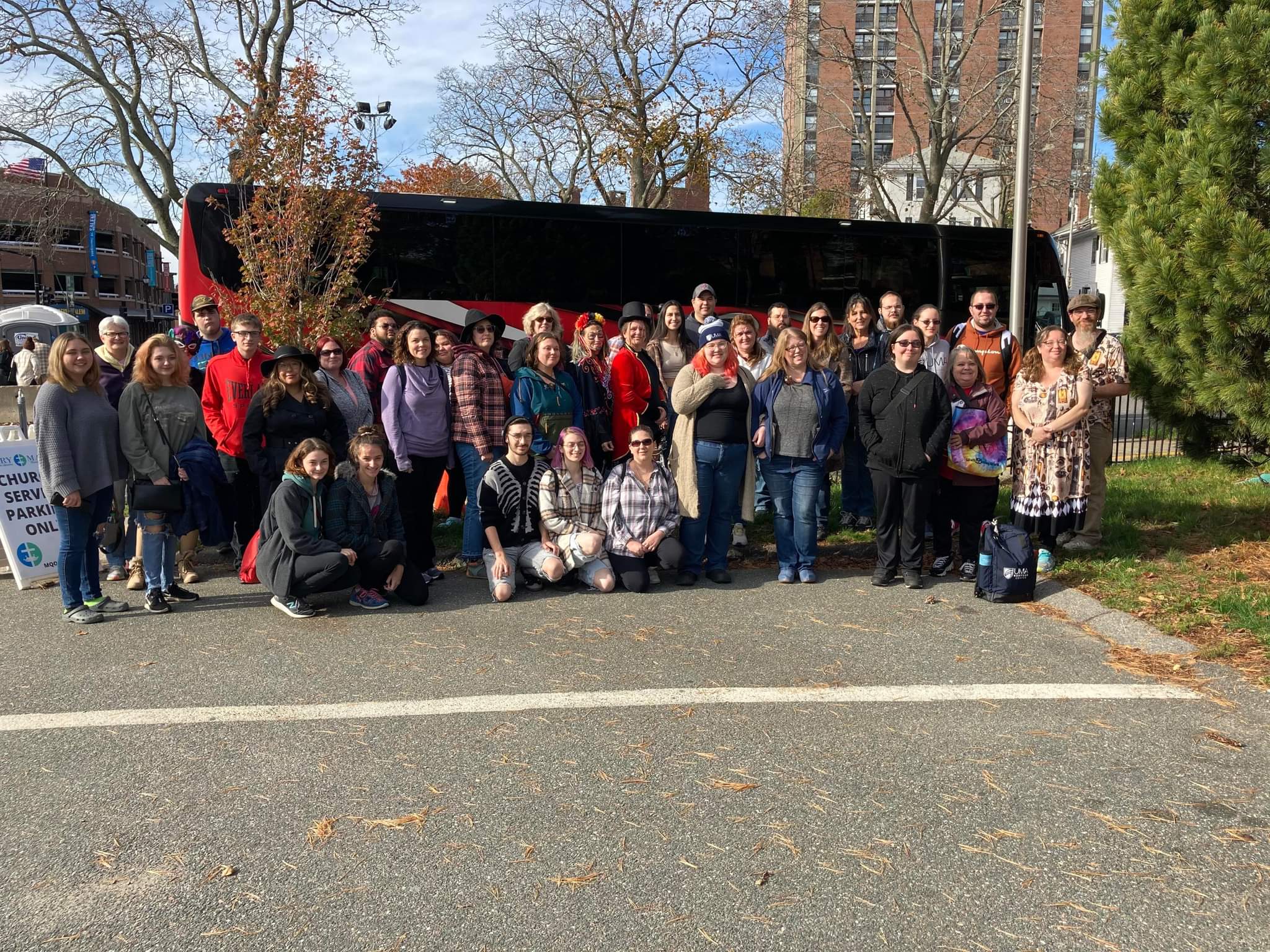 Picture of students on bus trip