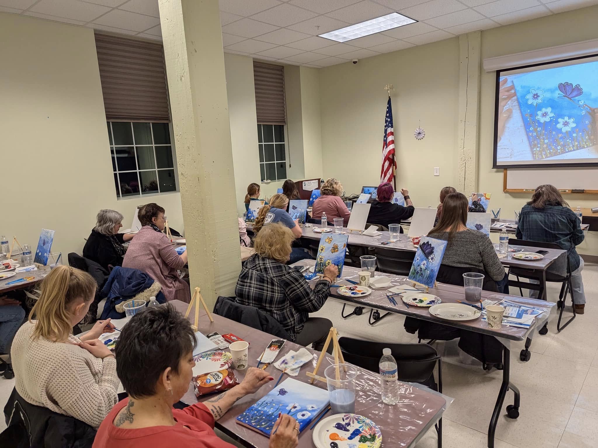Picture of students at paint party