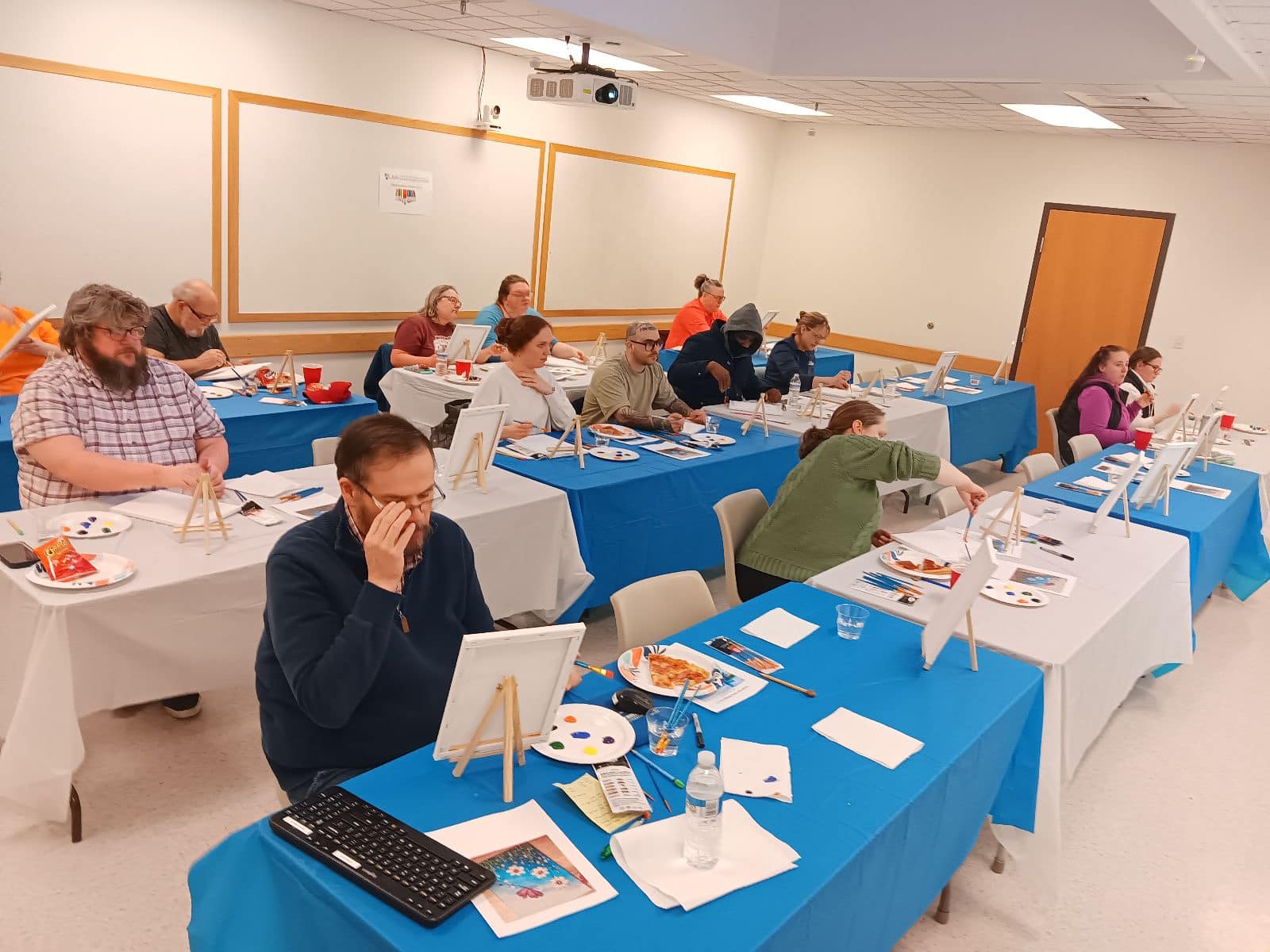 Picture of students at paint night