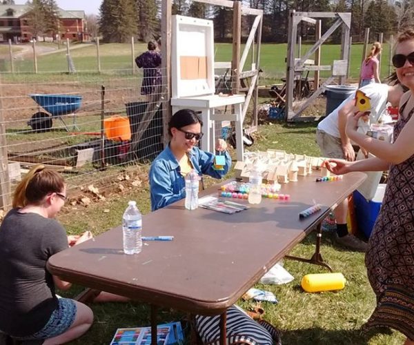 Augusta Community Garden 2018 Augusta Community Garden Community Day brought children out to paint birdhouses and decorate the garden fence.