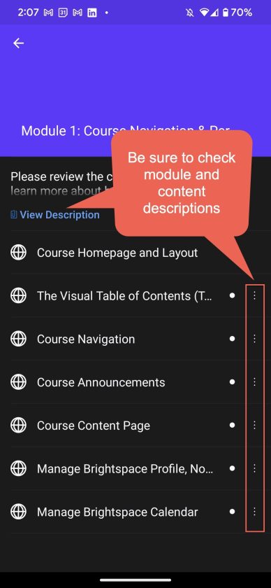 check module and content