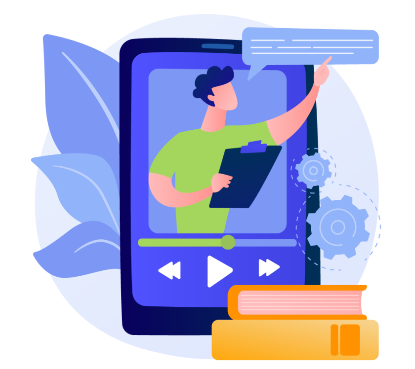 instructor on a phone with clipboard