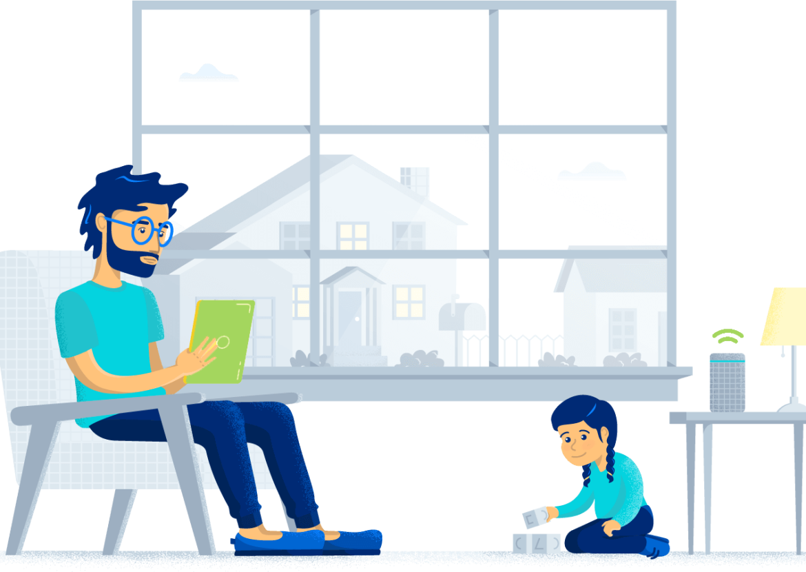 uma student with laptop and child