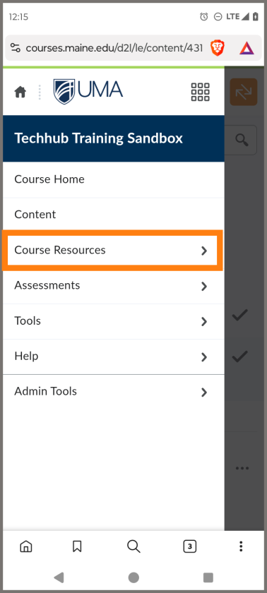 navigate course content 2 border callout