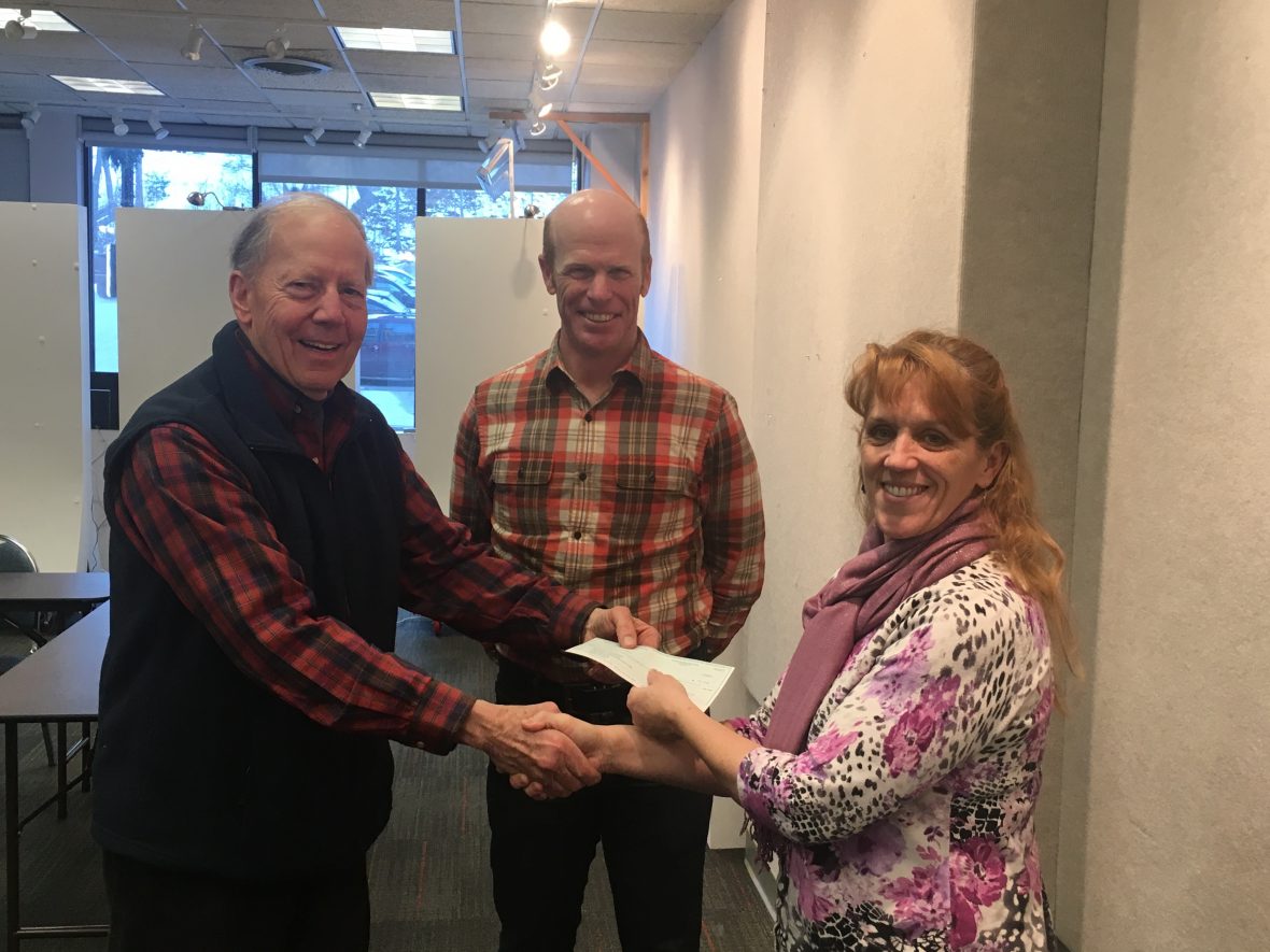 AIA Maine Donation to UMA Bach of Architecture (Pictured L to R John Morris, Jesse Thompson, and Staci Warren) Photo Courtesy of AIA Maine and UMA