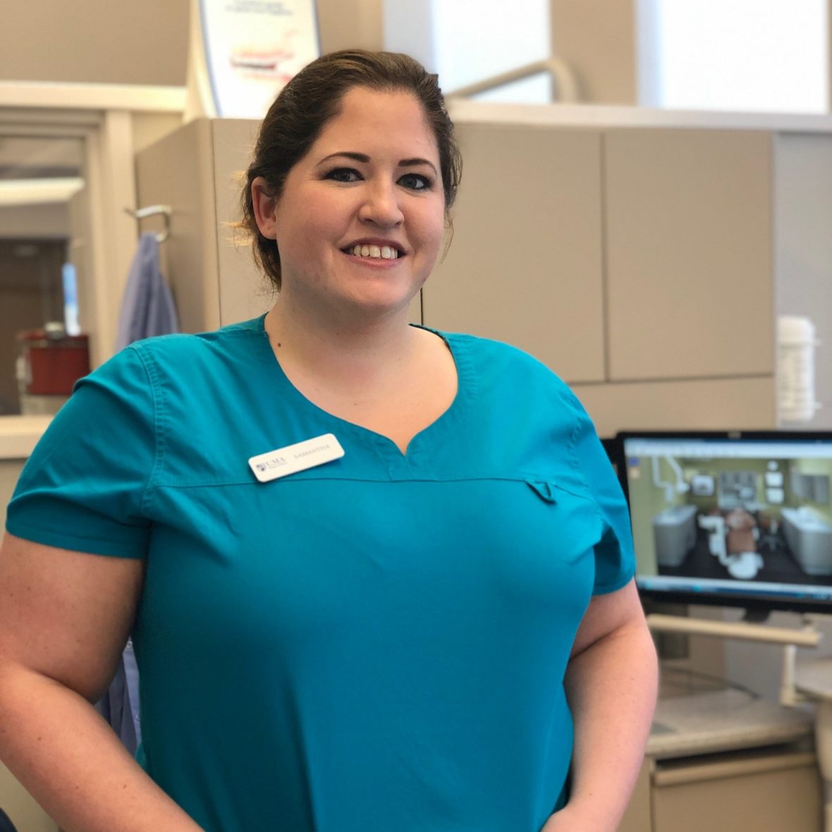 Samantha Townsend, in the Dental Clinic at UMA Bangor.