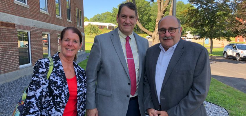 Left to right: Dean McAleer, Provost Szakas and UMA BOV Vice Chair Richard Thompson