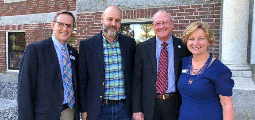 Left to right: VP Jon Henry, Michael Sabatini, CBO Buster Neel Dean of Students Sheri Fraser