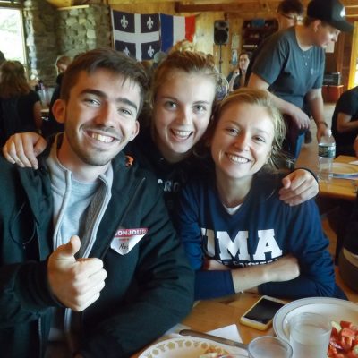 Participants having fun at the French Immersion weekend.