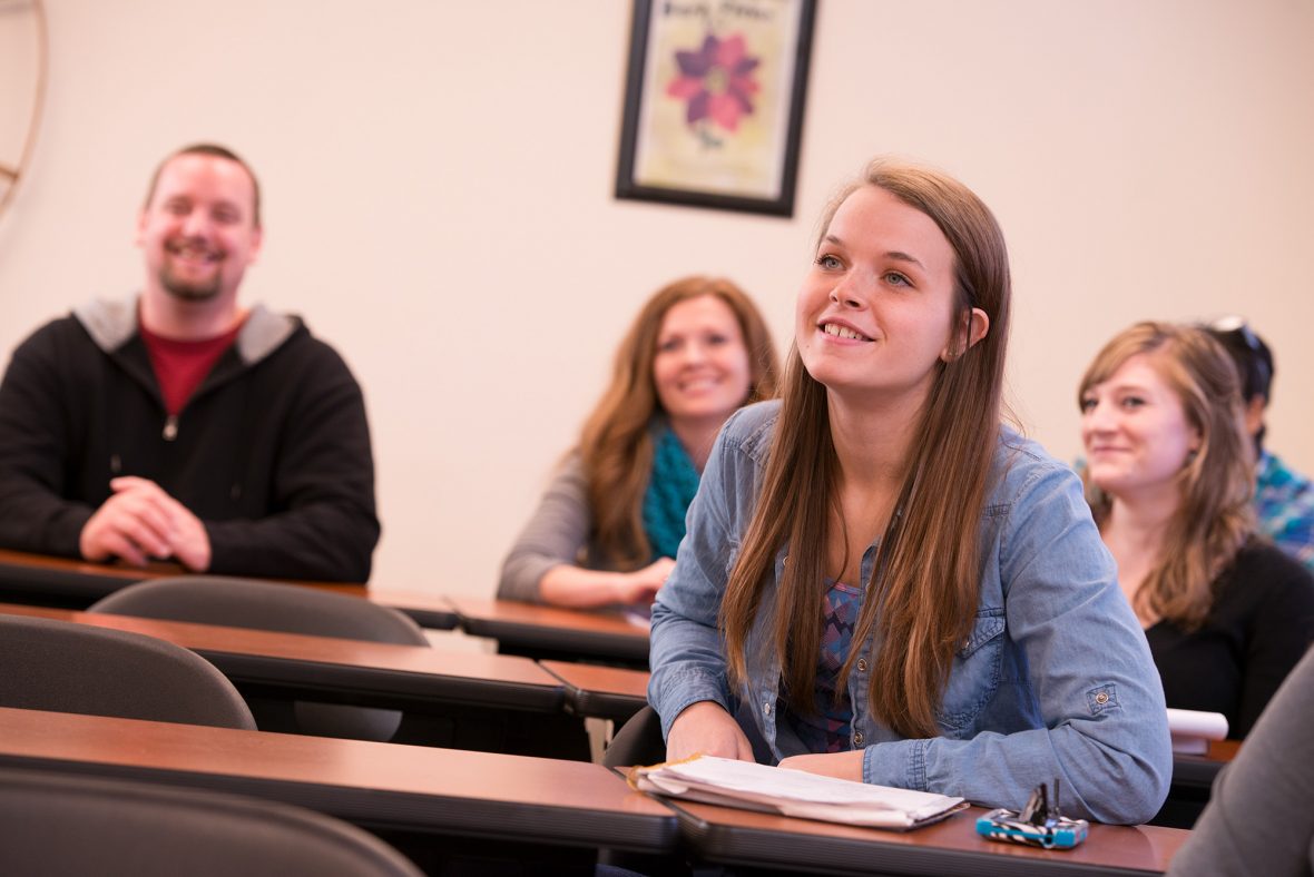 Students listening during a lecture