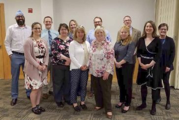 Lewiston Adult Promise Collaborative representatives at a recent gathering at USM’s Lewiston Auburn Campus.