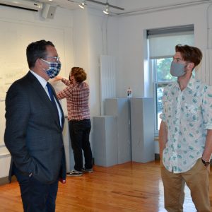 Chancellor Dannel Malloy and President Rebecca Wyke visit Handley Hall