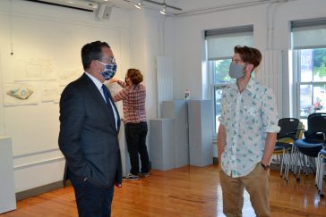 Chancellor Dannel Malloy and President Rebecca Wyke visit Handley Hall