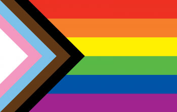 The “Progress Pride” flag, designed by Daniel Quaser