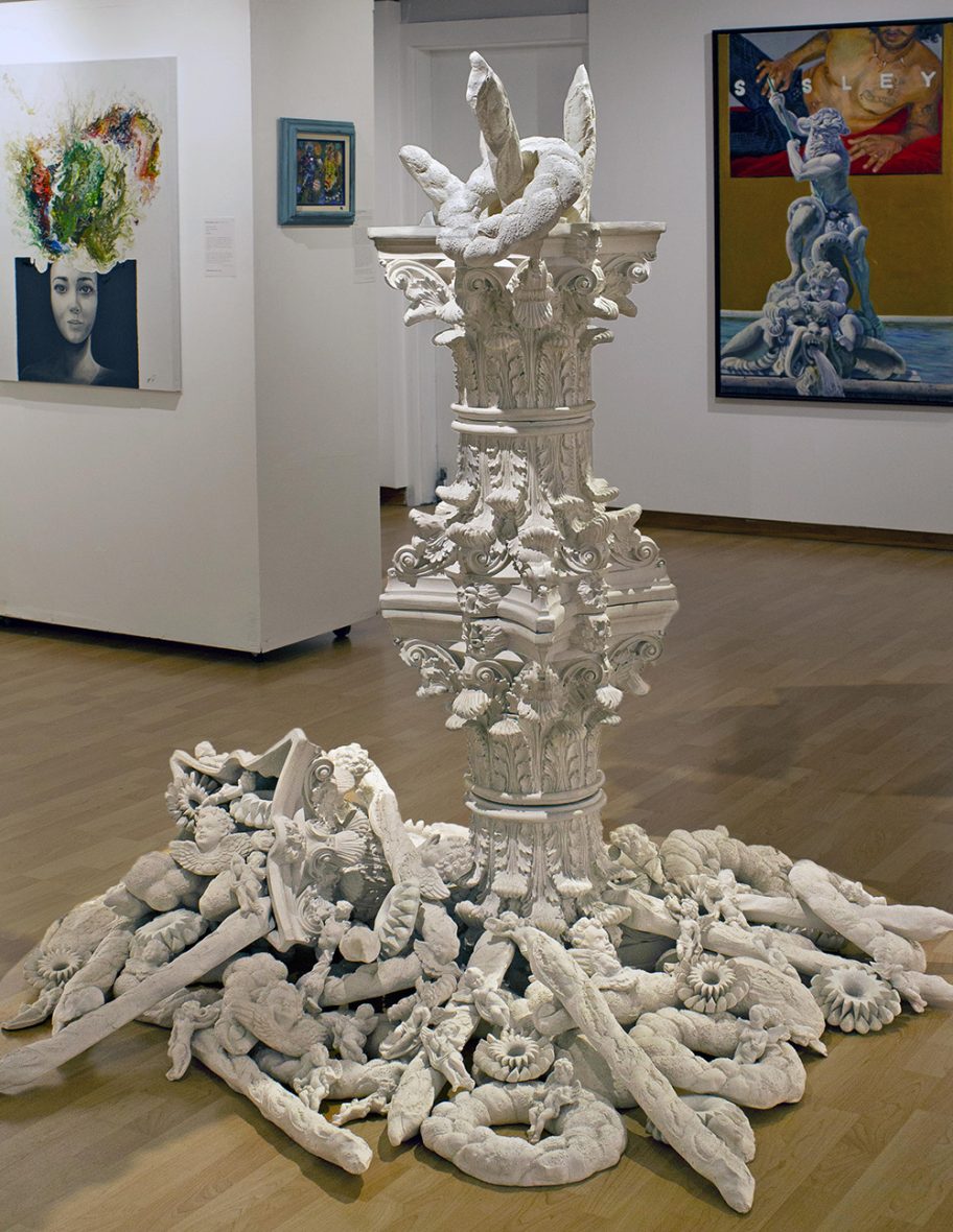 Virginia Maksymowicz, "Panis Angelicus," Fiberglas/resin and Hydrostone; approximately 6.5 feet high, Installation at the Torpedo Factory, Alexandria, VA, 2020