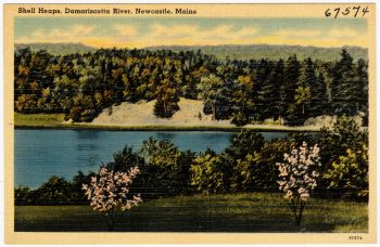Postcard Image Titled Shell Heaps, Damariscotta River, Newcastle, Maine