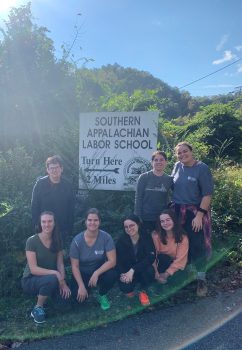 UMA Student volunteers at the Southern Appalachian Labor School