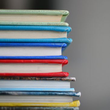 A colorful pile of books