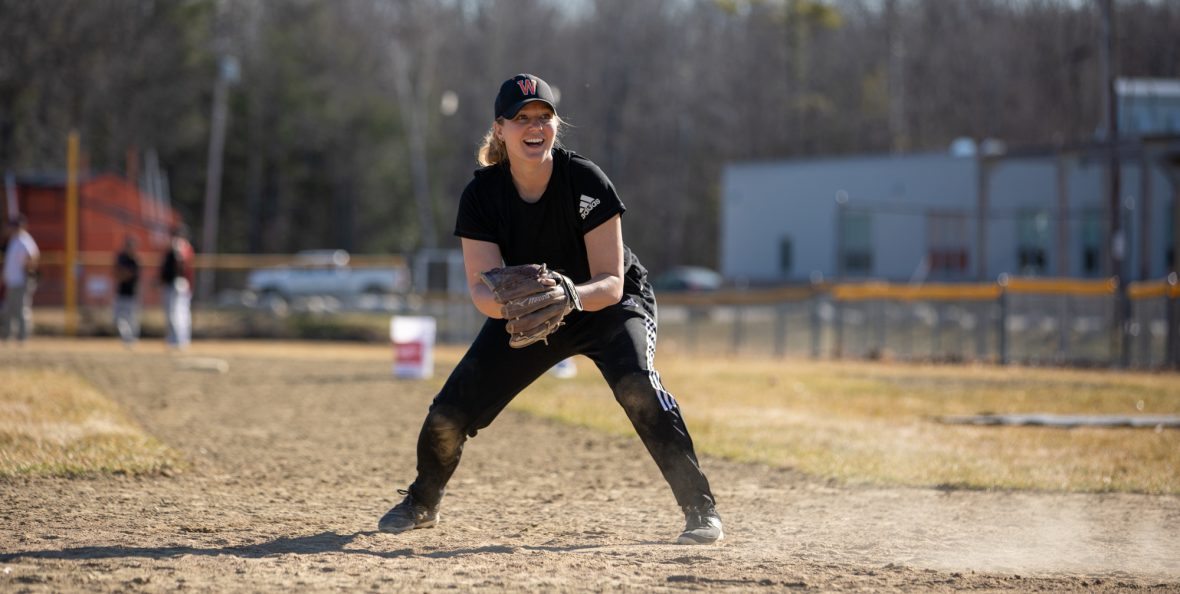 Beth LaFountain coaching baseball