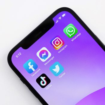 Smartphone screen showing various social media icons