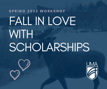 "Spring 2023 workshop. Fall in love with scholarships."