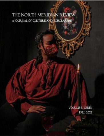Image of journal cover, featuring a masked African American, with candle and still life in background
