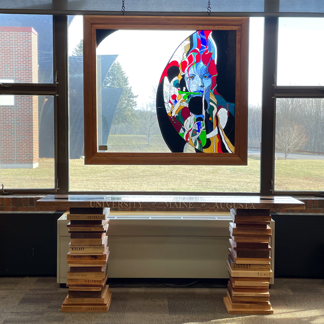 PEP library table, wooden