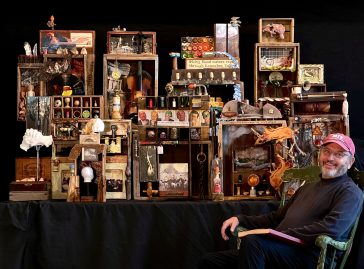 professor bob katz with an installation of his recent sculptures 2023