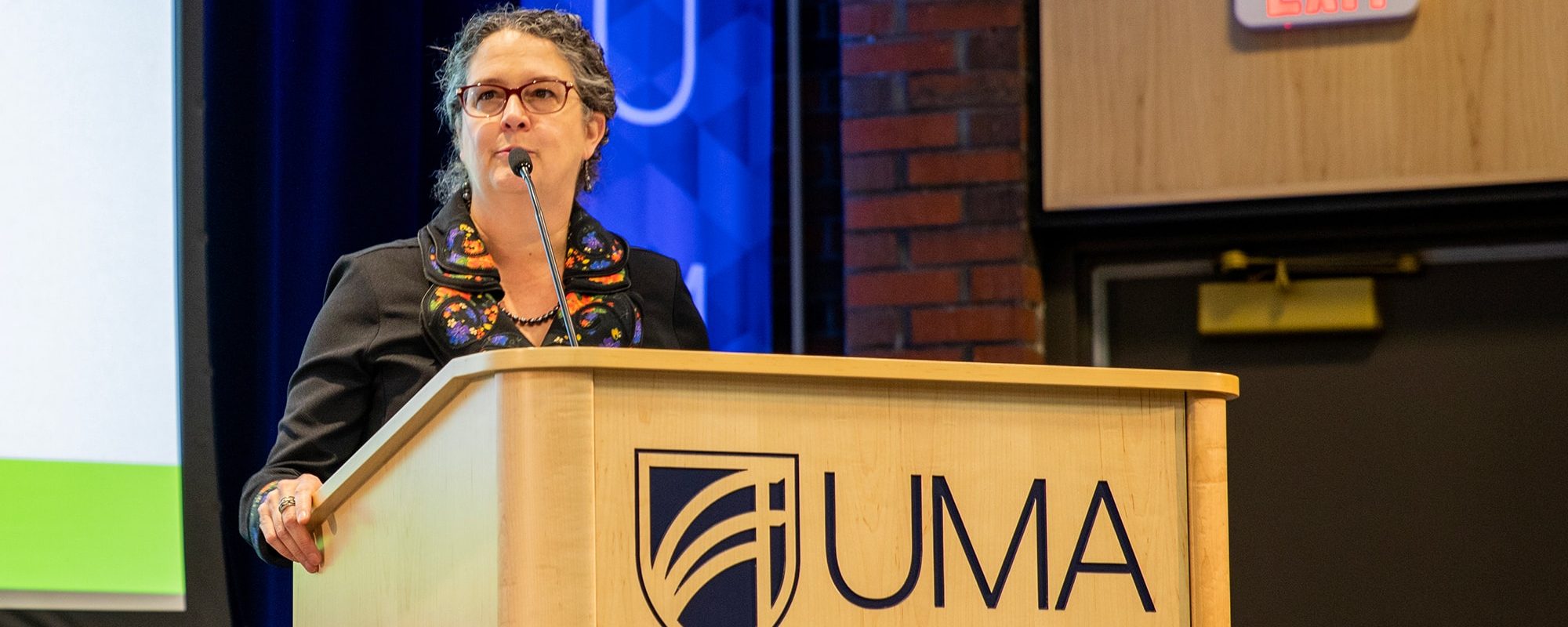 Dr Jenifer Cushman Speaking at UMA Presidential Announcement Dr Jenifer Cushman Speaking at UMA Presidential Announcement