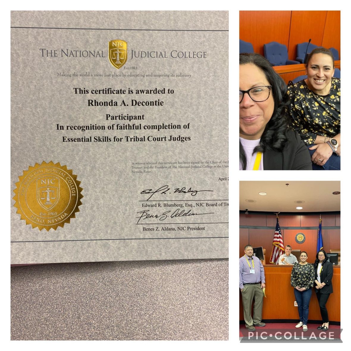 Rhonda DeContie graduates from National Judicial College as only Native American female Magistrate east of the Mississippi