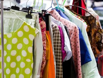 colorful clothing hanging on a rack