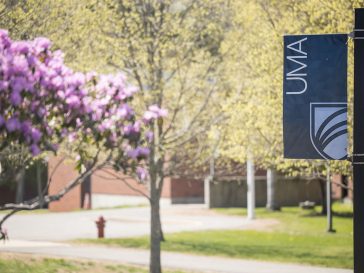 uma spring campus 2023 shield banner 4x3