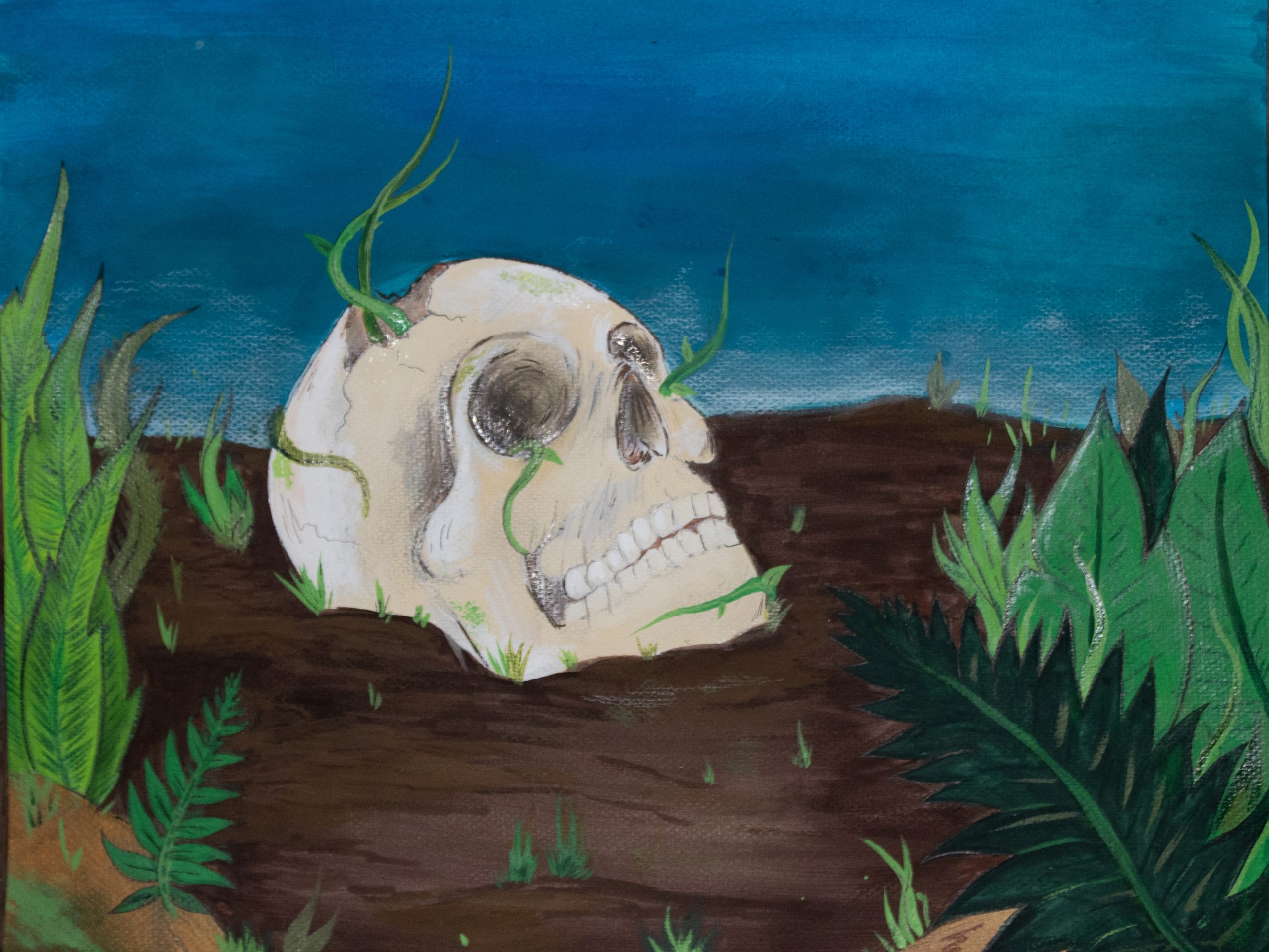 Jared Winslow, "Earthly Resurgence" gouache and ink