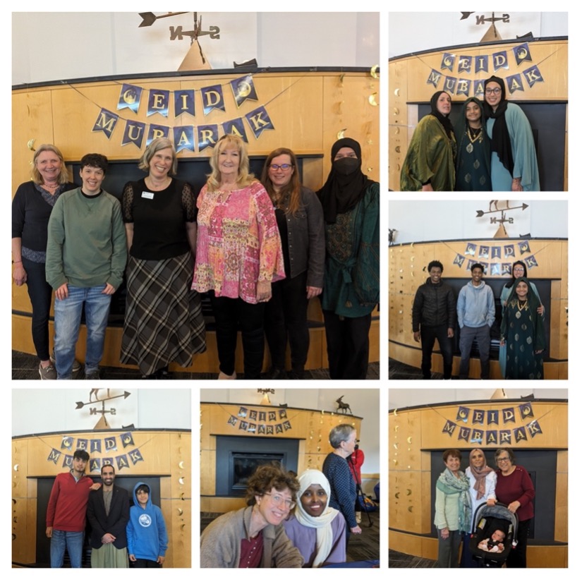 collage of photos from the Eid potluck dinner