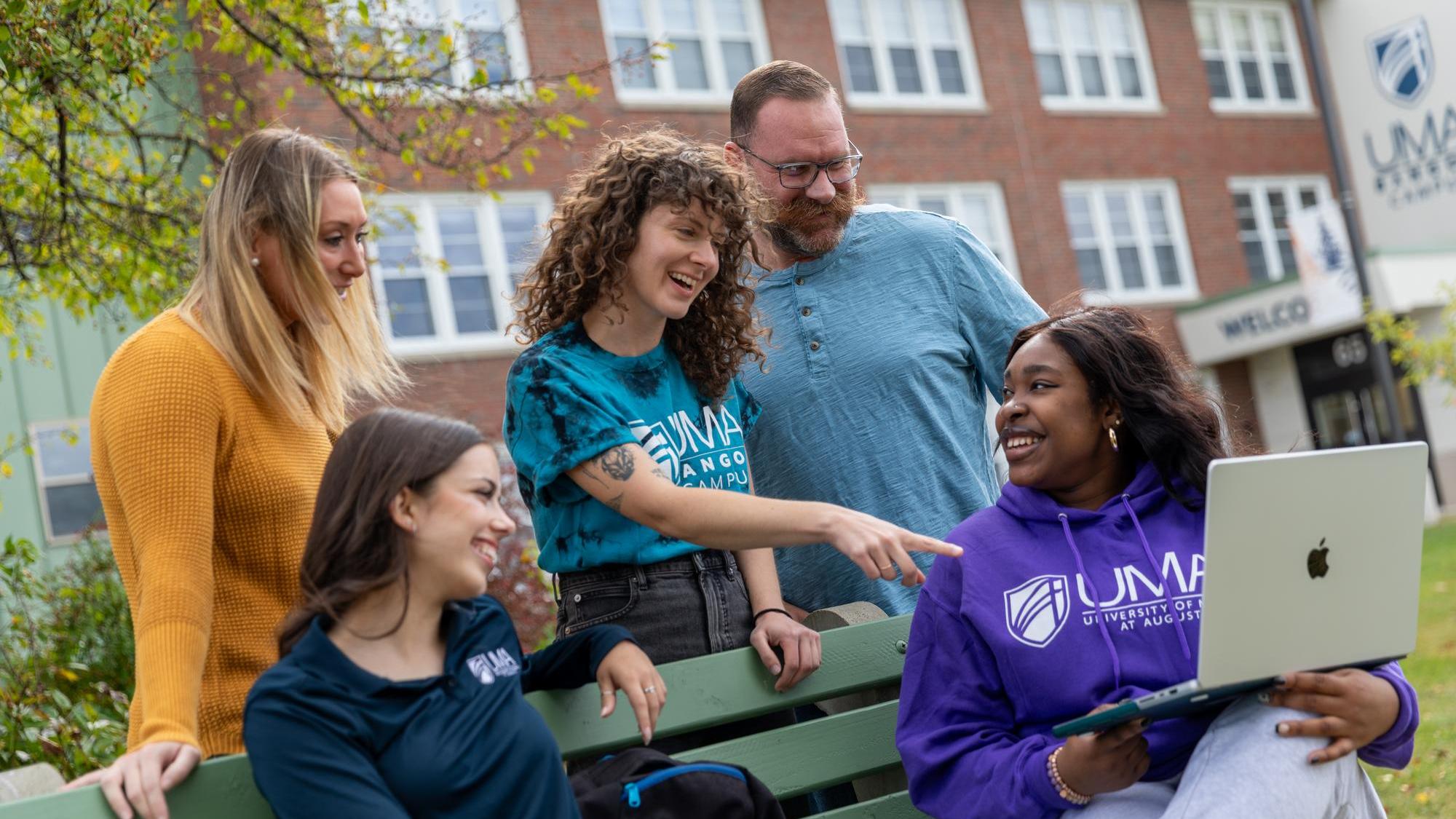 UMA students on Bangor campus