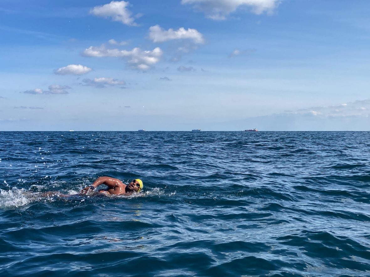 Ryan Browning swimming the English Channel