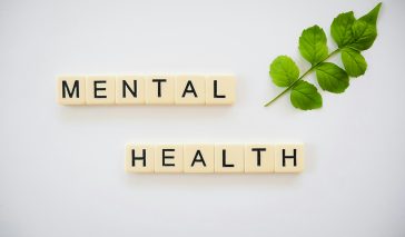Mental Health spelled with Scrabble letters