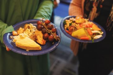 Two plates of delicious-looking food