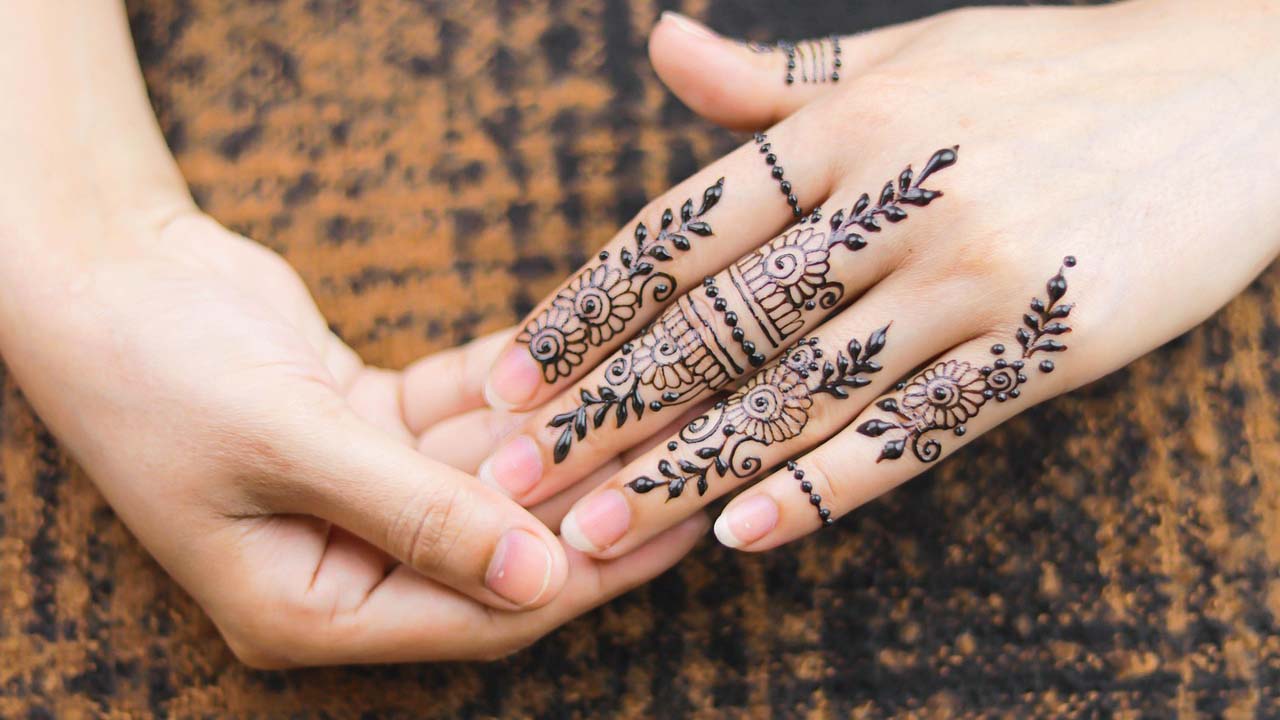 Henna applied on a hand
