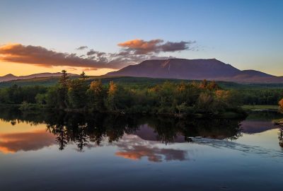 beautiful view of mount katahdin in maine's baxter state park