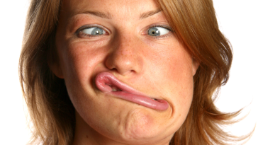 Woman making a silly face
